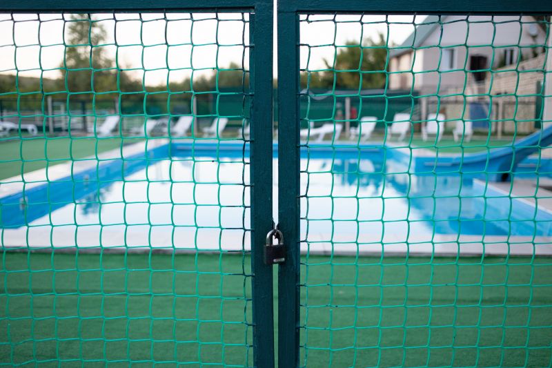 Mesh Pool Fence with Secure Gate